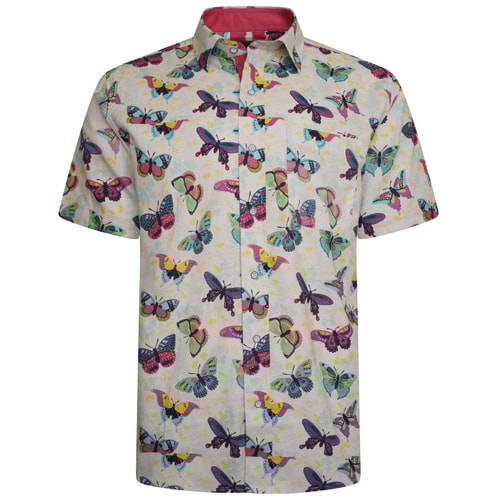 KAM Butterfly Print Shirt Multi